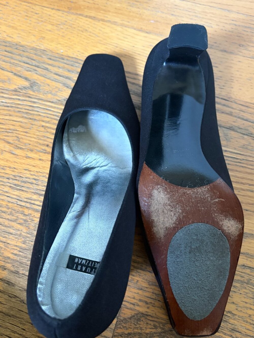 Stuart Weitzman vintage square toe pumps Black Size 8.5 - Picture 4 of 11